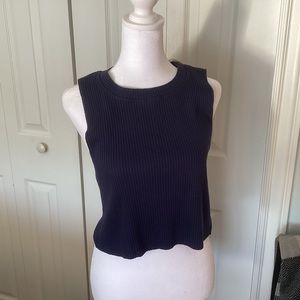 Aerie Navy Blue Rib Knit  Crop Top  size XL